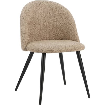 Chaise design vison assise alpaga pieds noirs élégants RECOLLECTION