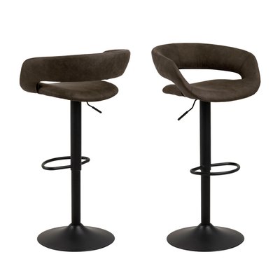Lot de 2 tabourets de bar en tissu et métal H59cm - Cabezon DRAWER