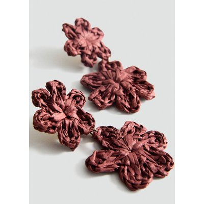 Boucles d'oreilles fleurs raphia MANGO
