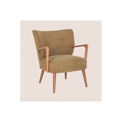 Fauteuil crapaud à accoudoirs en tissu peluche - JIM HELLIN, DEPUIS 1862