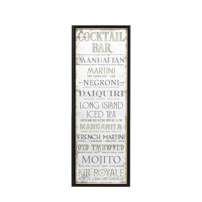 110cm Cocktail Bar Mirrored Wall Art SO'HOME