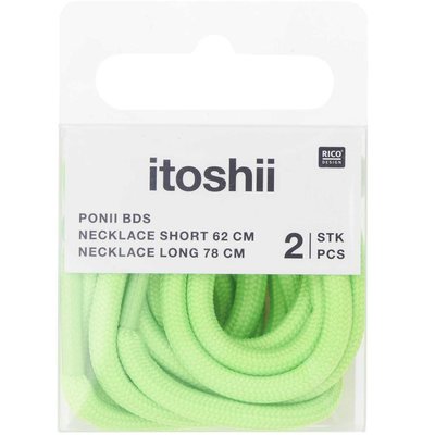 Itoshii pack 2 cordons 2 tailles vert fluo RICO DESIGN