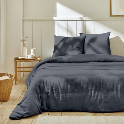 Parure housse de couette en gaze de coton unie, OZEN C DESIGN HOME TEXTILE