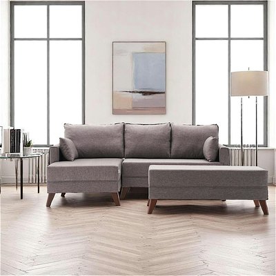 Canapé d'angle convertible taupe - côté gauche SPLIT PIER IMPORT