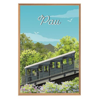 Tableau Mural Illustration Funiculaire De Pau CONTEMPORAIN URBAIN CEANOTHE
