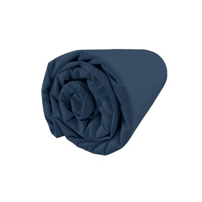 Drap housse en satin de coton lavé bonnet 30cm, NUIT SATINÉE BLANC CERISE