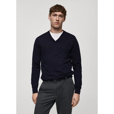 Pull-over 100 % laine mérinos col V MANGO MAN