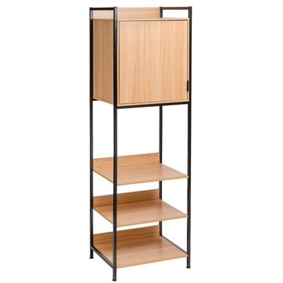 Étagère penderie modulaire bois et métal noir placard 60x48x190cm WADIGA