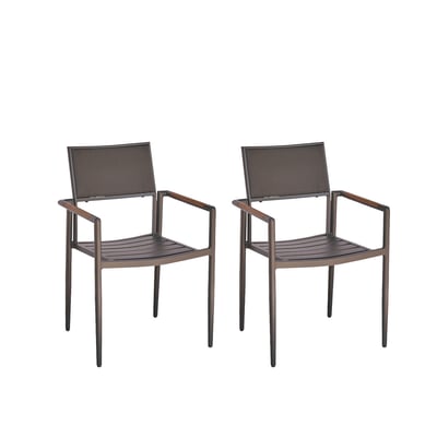 Lot de 2 fauteuils en teck massif et aluminium  SIENA BERAH GETAH