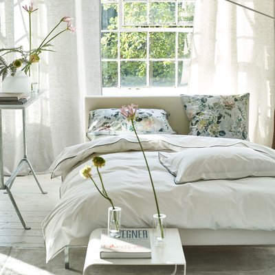 Housse de couette unie en percale de coton, ASTOR FOREST SAGE DESIGNERS GUILD