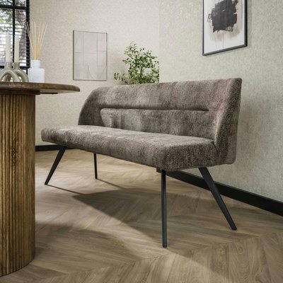 Banquette de salle à manger en velours texturé taupe 180 cm MELBOURNE PIER IMPORT