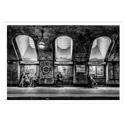Affiche noir et blanc baker street HEXOA