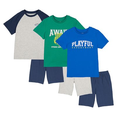 Pack of 3 Short Pyjamas in Cotton LA REDOUTE COLLECTIONS
