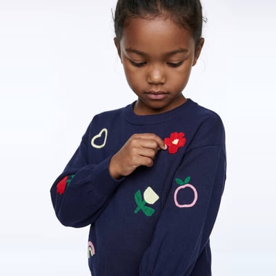 Pull brodé en coton MONOPRIX