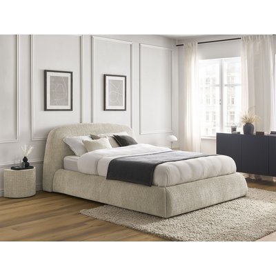 Lit coffre bois et panneaux de particules tissu texturé recyclé, MALON BOBOCHIC
