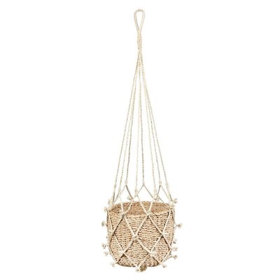 Suspension Macramé Porte Plantes En Algue Marine 110 DECORATIE