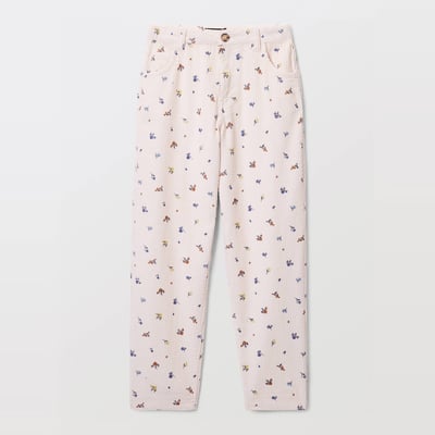 Pantalon en velours côtelé imprimé MONOPRIX