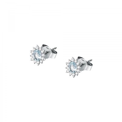Boucles D'oreilles En Or Blanc Acquamarina BLUESPIRIT