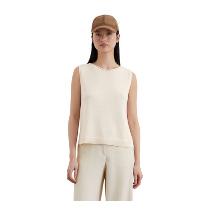 Pull en tricot sans manches regular en lin mélangé MARC O'POLO