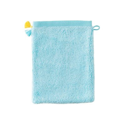 Gant de toilette coton et viscose de bambou DEMILUNE CARRE BLANC