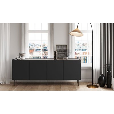Buffet bas en panneaux de particules 4 portes 220 cm, ATLAS BOBOCHIC