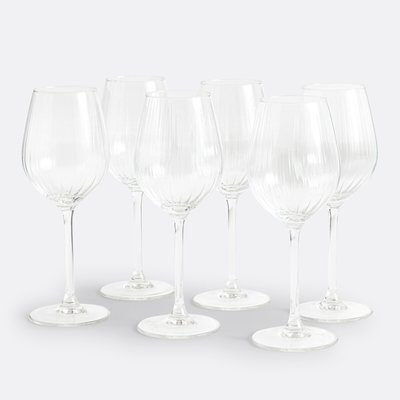 Lot de 6 verres à vin en verre plissé, Pliso LA REDOUTE INTERIEURS