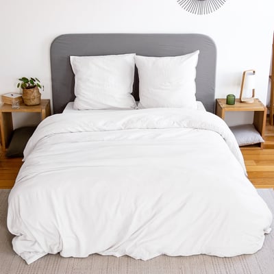Parure housse de couette en microfibre lavée unie, AVY C DESIGN HOME TEXTILE