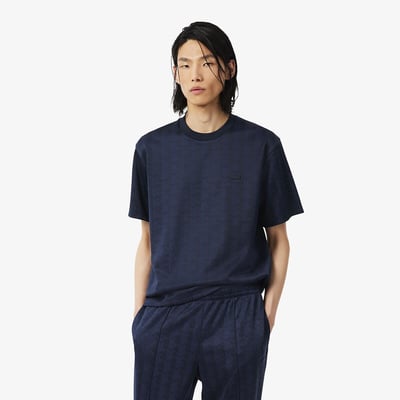 Tone-On-Tone Monogram Jacquard T-Shirt LACOSTE