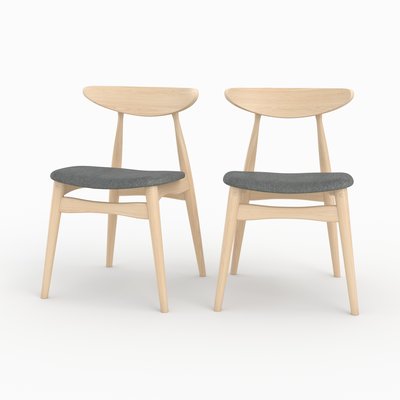 Lot de 2 chaises en tissu d'hévéa - JOSETTE RENDEZ-VOUS DÉCO