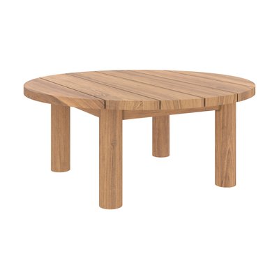 Table basse ronde de jardin en bois de teck massif D80 cm - AURLAND RENDEZ-VOUS DÉCO