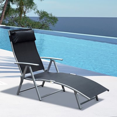 Transat inclinable multi-positions pliable OUTSUNNY