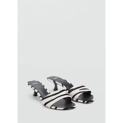 Sandale en cuir à poils de zèbre MANGO