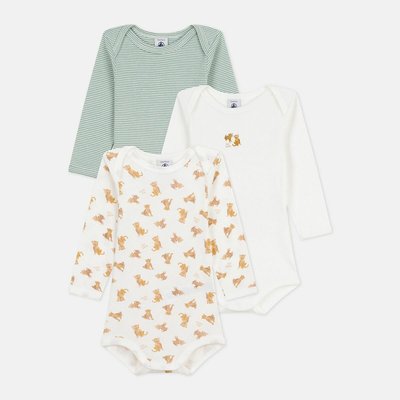Lot de 3 bodies manches longues PETIT BATEAU
