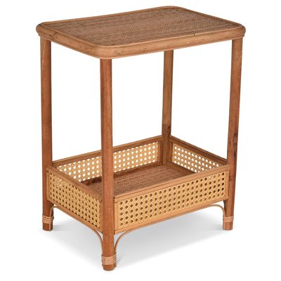 Table de chevet bois et rotin 41x30.5x50.5cm WADIGA