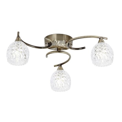 Dimmable 3 Ceiling Lamp Antique Brass SO'HOME