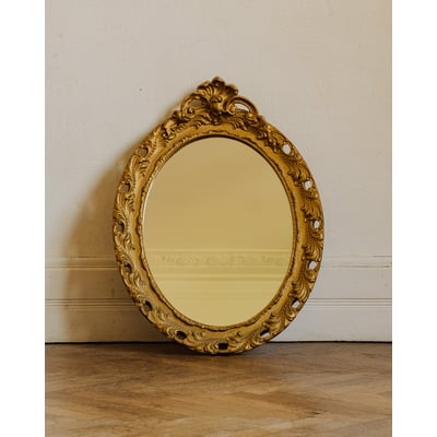 Miroir en résine doré Georges N°1484 - Bon état DEBONGOUT