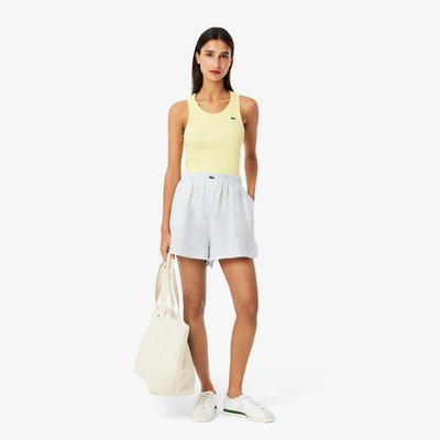 Short ample lin rayé LACOSTE