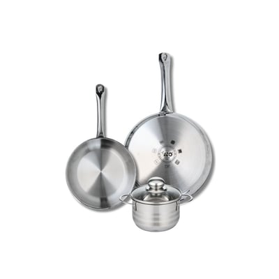 Batterie 2 poêles 24/28cm + 1 faitout 14cm PROFI BRILLANT ELO