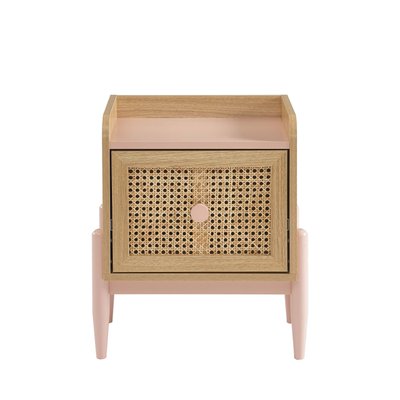Table de chevet enfant 1 tiroir en bois et cannage- LILOU DRAWER