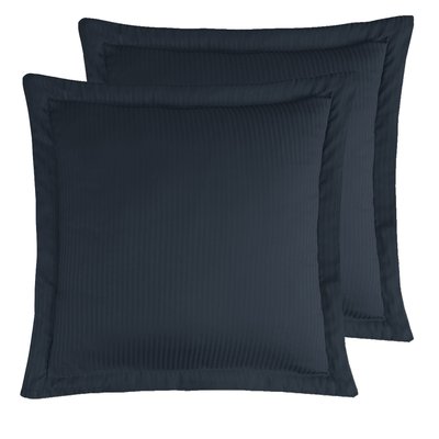 Lot de 2 taies d'oreiller rayées en satin de coton 120 fils VERSAILLES SENSEI MAISON