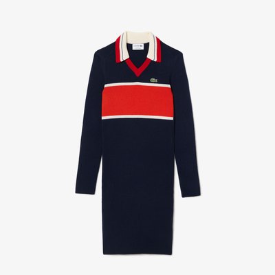 Robe polo héritage fabriquée en France en maille côtelée LACOSTE