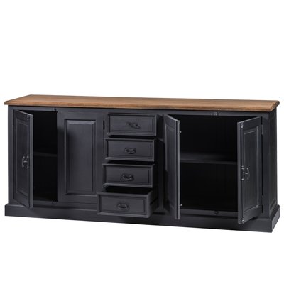 Buffet bas en bois noir 4 portes  4 tiroirs - DALILA HELLIN, DEPUIS 1862