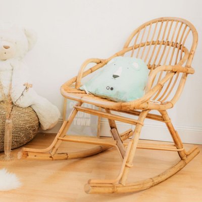 Rocking-chair enfant en rotin naturel - JUNE SAUDARA COLLECTIONS