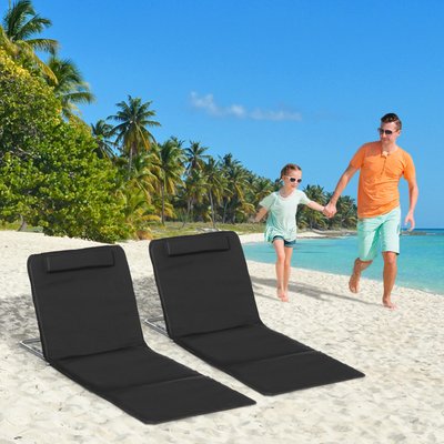 Lot de 2 tapis de plage rembourré sac transport inclus OUTSUNNY