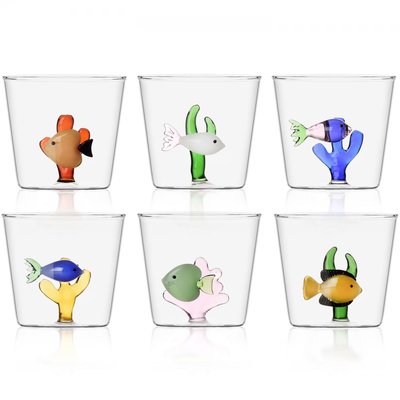 Lot de 6 verres Poissons ICHENDORF