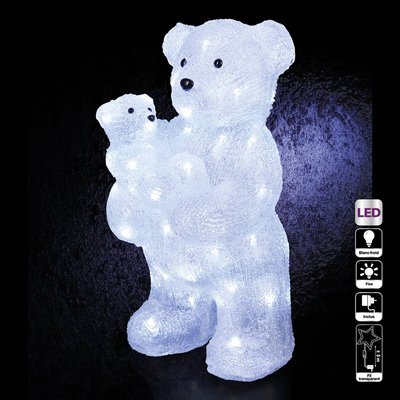 Ours et ourson lumineux extérieur H44cm 56 LED + transfo FEERIC LIGHTS & CHRISTMAS