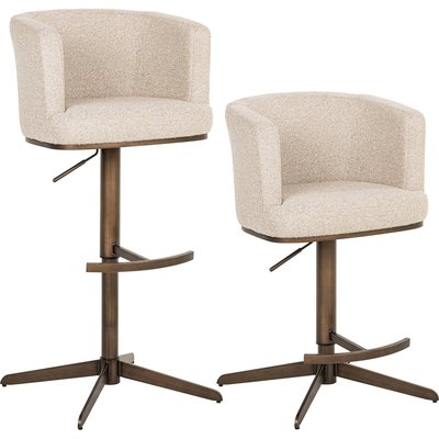 Tabouret de bar biscotti assise confortable finition bronze brossé RECOLLECTION