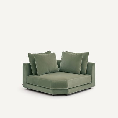 Canapé d'angle modulable en velours, TIBERIO AM.PM