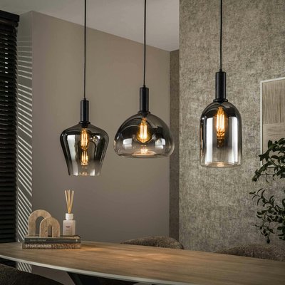 Suspension en verre fumé – 3 formes NOVA PIER IMPORT