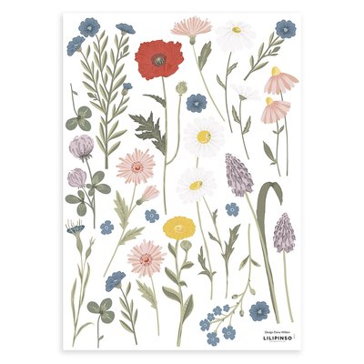 Stickers muraux Fleurs : bleuets, coquelicot ...WILDFLOWERS LILIPINSO